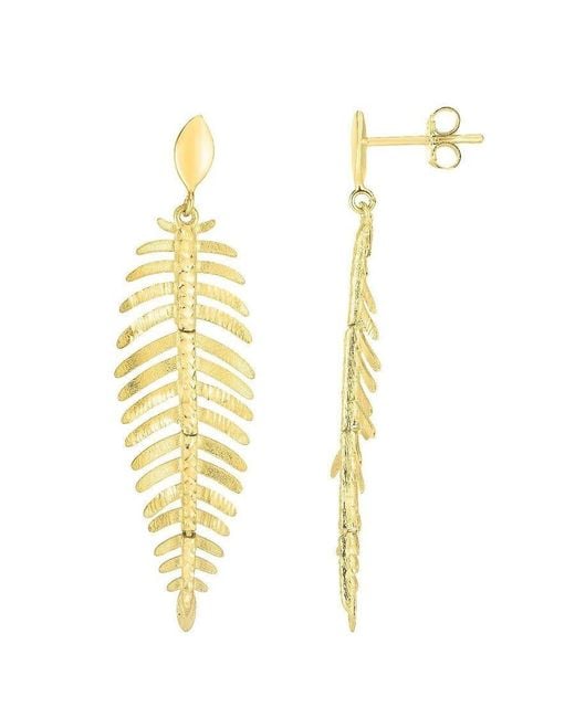 Tresorra Metallic 14K Fancy Leafy Earrings