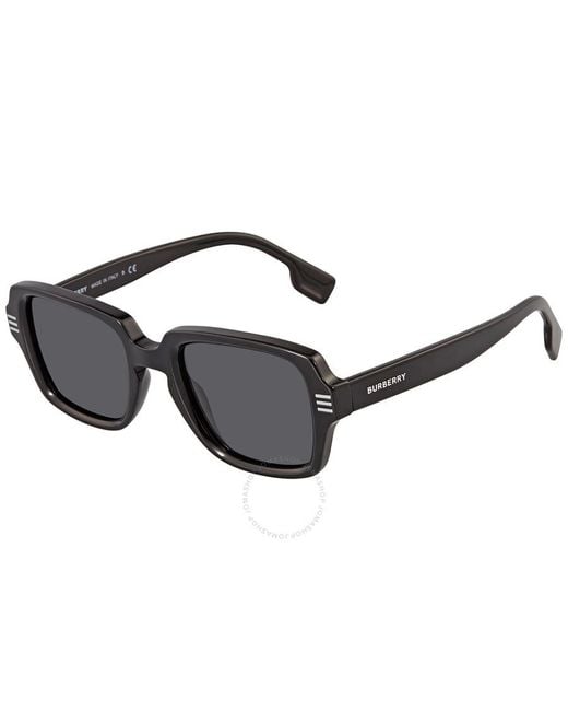 Burberry Gray Dark Grey Rectangular Sunglasses Be4349 300187 51 for men