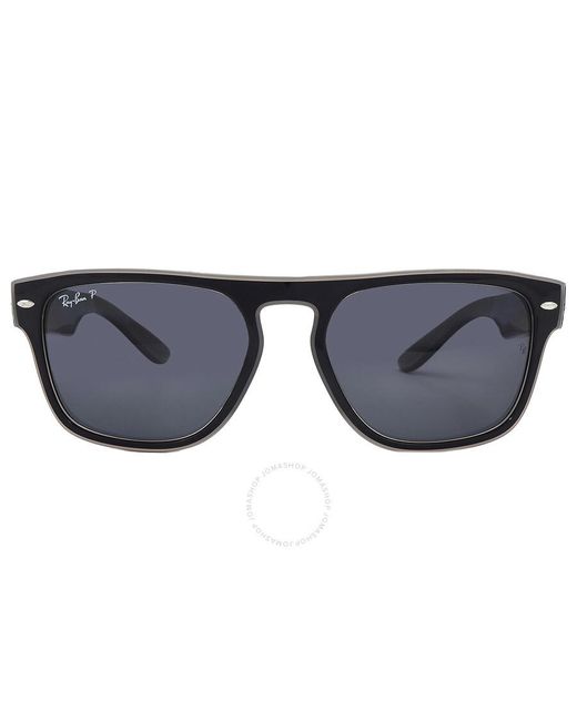 Ray-Ban Blue Polarized Grey Square Sunglasses Rb4407 673381 57