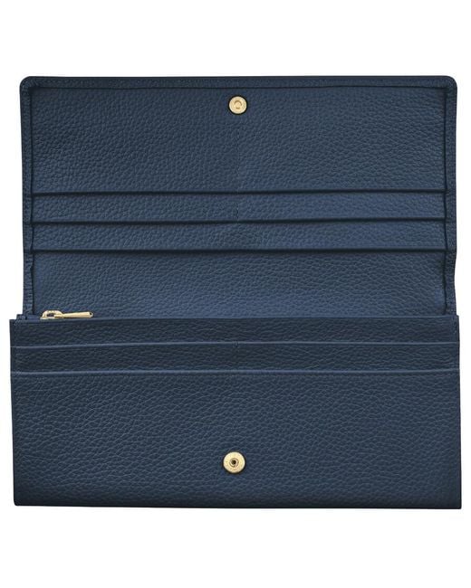 Longchamp Blue Continental Leather Wallet