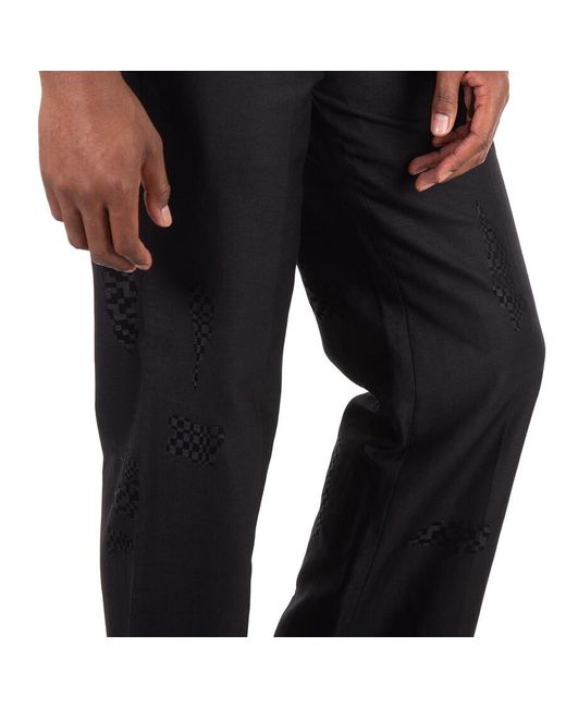 Fendi Blue Tailored Woven Pattern Trousers, Brand Size 48 (Us for men