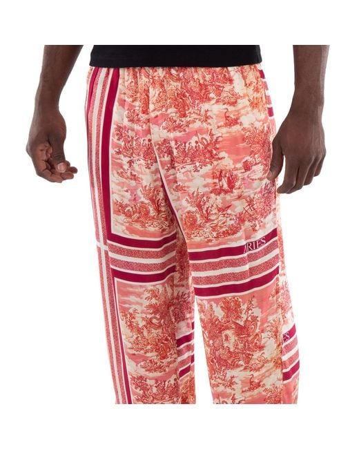 Aries Red Toile De Jouy Slacker Pants, Waist for men