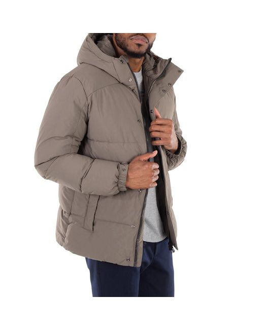 Save The Duck Gray Long Sleeve Hood Padded Jacket for men