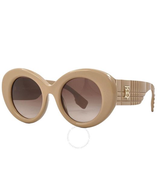 Burberry Margot Brown Gradient Round Sunglasses Be4370u 399013 49