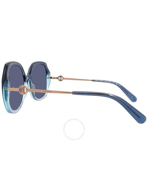 Marc Jacobs Blue Geometric Sunglasses Marc 581/s 0zx9/ku 55