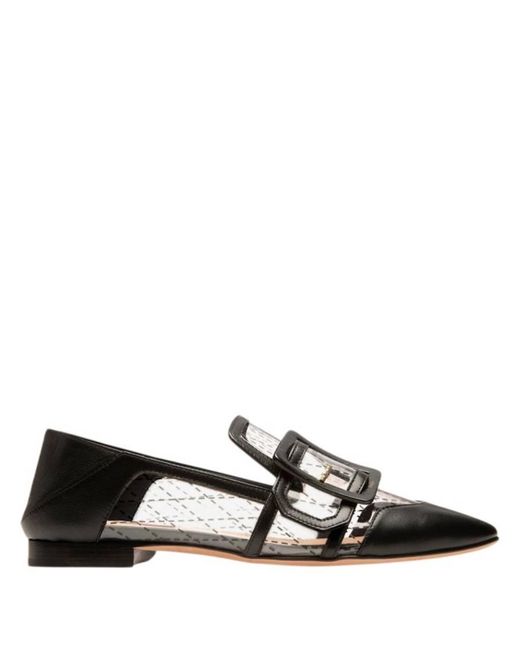 Bally Black Janelle Pvc Leather Loafers, Brand Size 37.5 Us