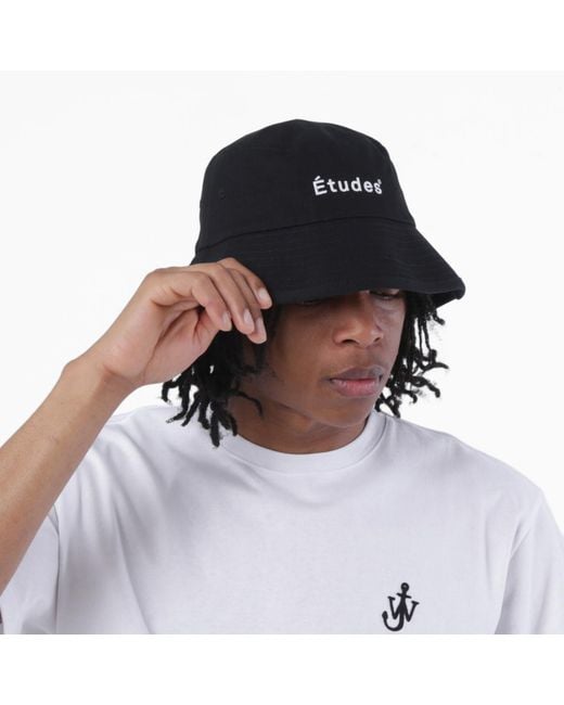 Etudes Studio Black Logo Bucket Hat for men