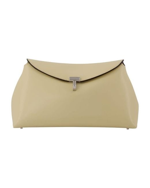 Totême Natural T-Lock Clutch Ivory