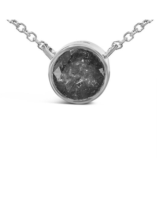 Haus of Brilliance Metallic 14K Rose 2.0 Cttw Bezel Set Diamond Solitaire Pendant Necklace