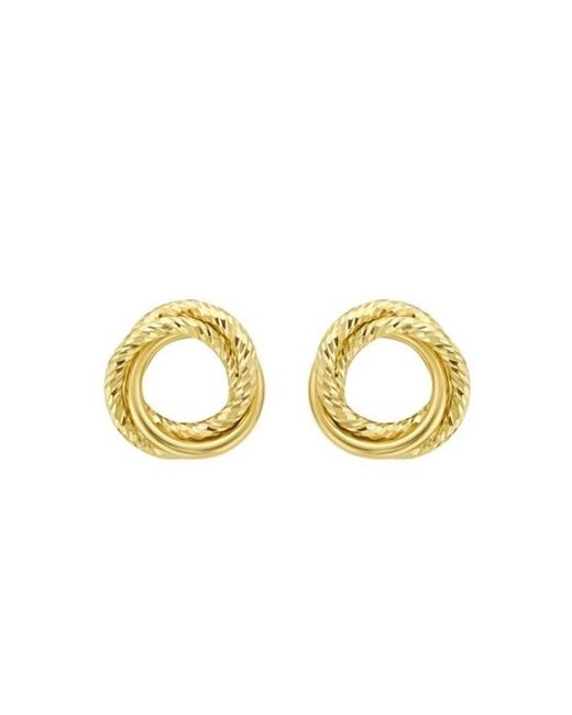Tresorra Metallic 14K Interlocking Dc Trinity Stud Earrings
