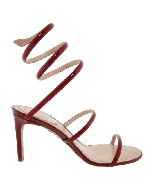 Rene Caovilla Pink Cleo 80 Leather Sandals, Brand Size 36 Us