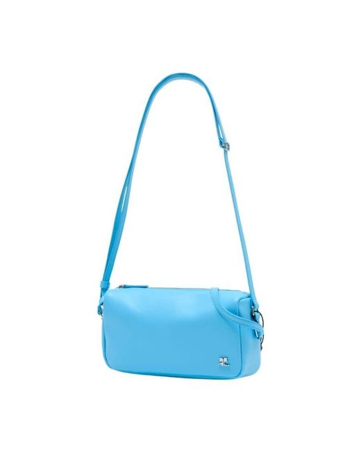 Courreges Blue Calfskin Leather Shoulder Bag