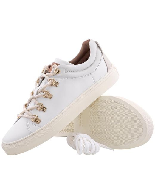 Bally White Heidy Calfskin Low-Top Sneakers