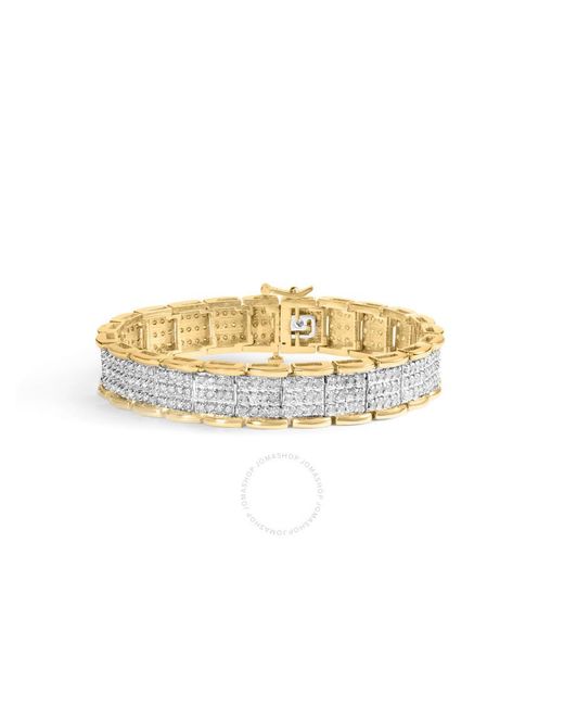 Haus of Brilliance Metallic 10k Gold 5.00 Cttw Round-cut Diamond Link 7" Bracelet