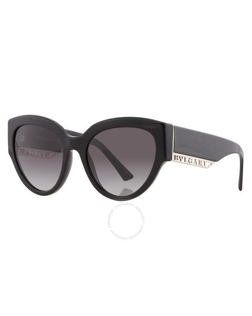 BVLGARI Black Grey Gradient Oval Sunglasses Bv8258 501/8g 55