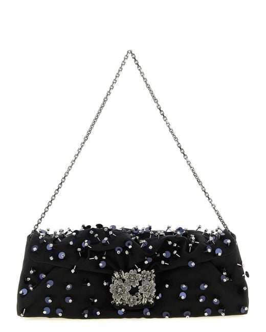 Roger Vivier Black Efflorescence Clutch