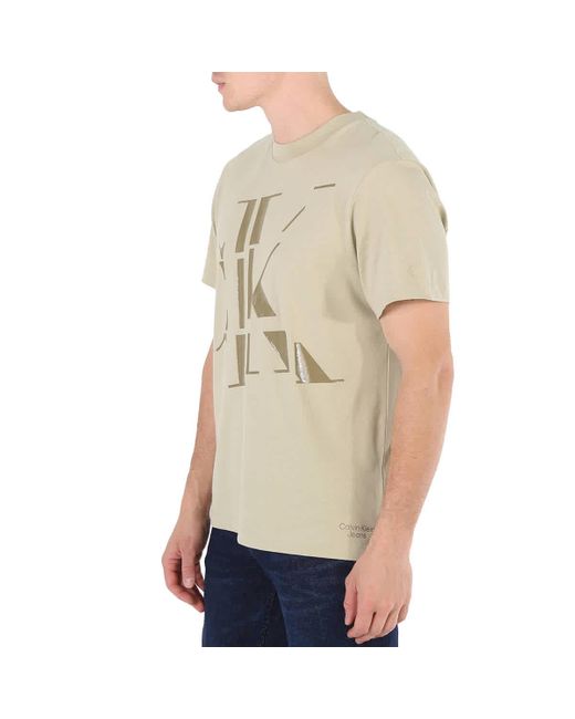 Calvin Klein Natural Scattered Ck Logo Cotton T-shirt for men