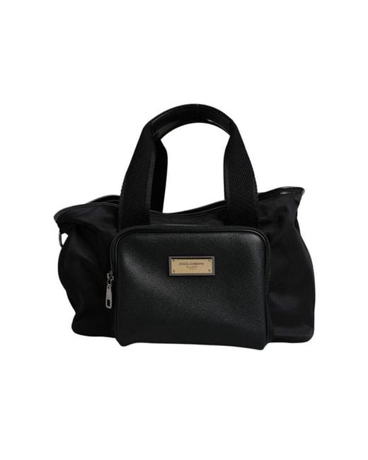 Dolce & Gabbana Black Dolce & Gabbana Shoulder Strap Pet Carry Logo Plaque Bag for men