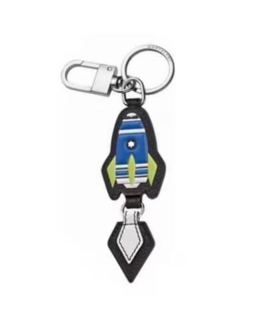 Montblanc Blue Soft Grain Rocket Leather Key Fob