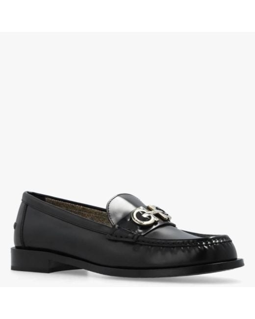 Ferragamo Black Ferragamo Ofelia Gancini Ornament Moccasins, Size 8.5 C