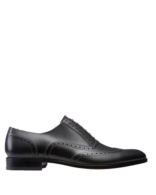 Bally Black Bruck Wing-Tip Leather Oxford Shoes, Brand Size 10 Us for men