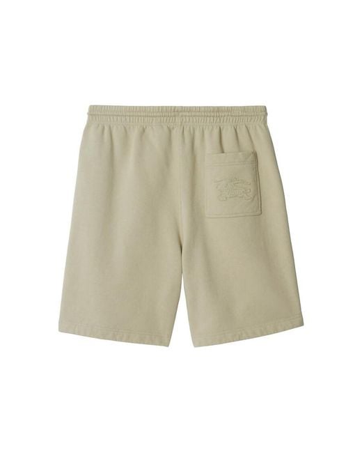 Burberry Green Equestrian Knight Design Cotton Shorts for men
