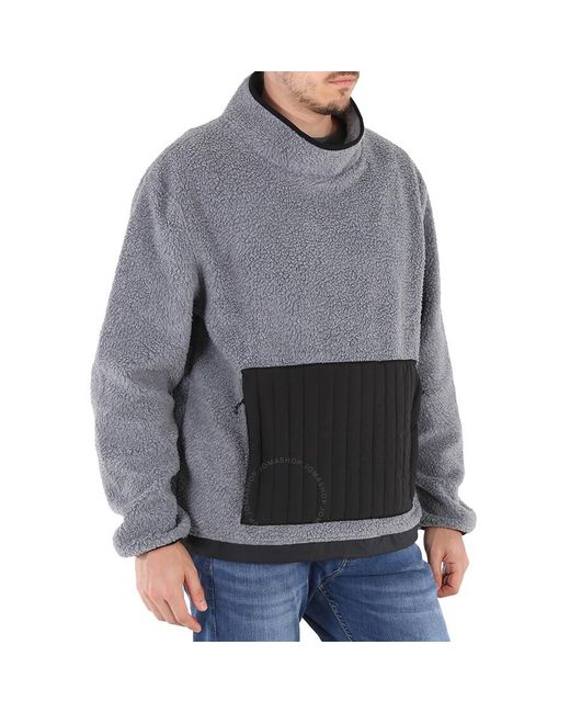 Rains Gray Heather Fleece High Neck Sweater for men