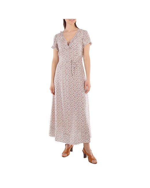 Polo Ralph Lauren Pink Ruffle-Trim Floral Dress