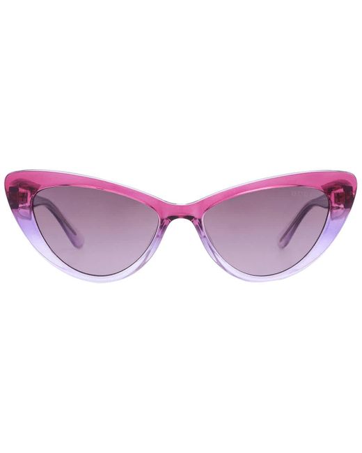 Guess Purple Gradient Mirror Violet Cat Eye Sunglasses Gu9216 74z 49
