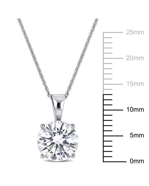 Amour Metallic 2 Ct Dew Created Moissanite Solitaire Pendant With Chain
