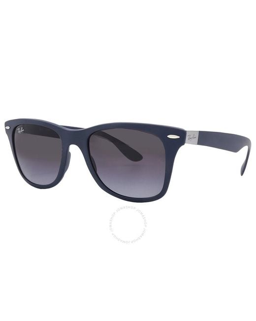 Ray-Ban Blue Wayfarer Liteforce Grey Gradient Square Sunglasses Rb4195 63318g 52