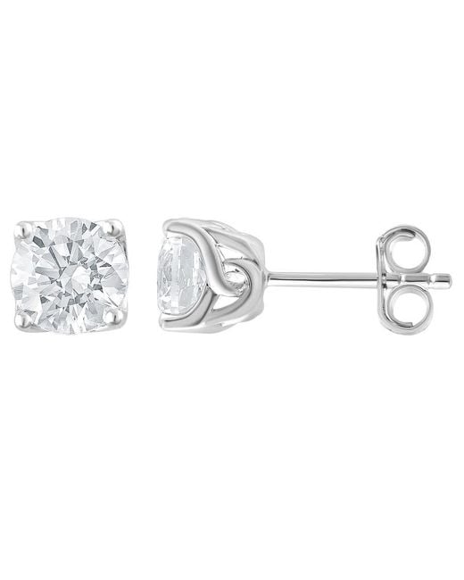 Brilliant Diamond Metallic 14Kt 2.00 Carat Lab Grown Diamond Stud Earrings For