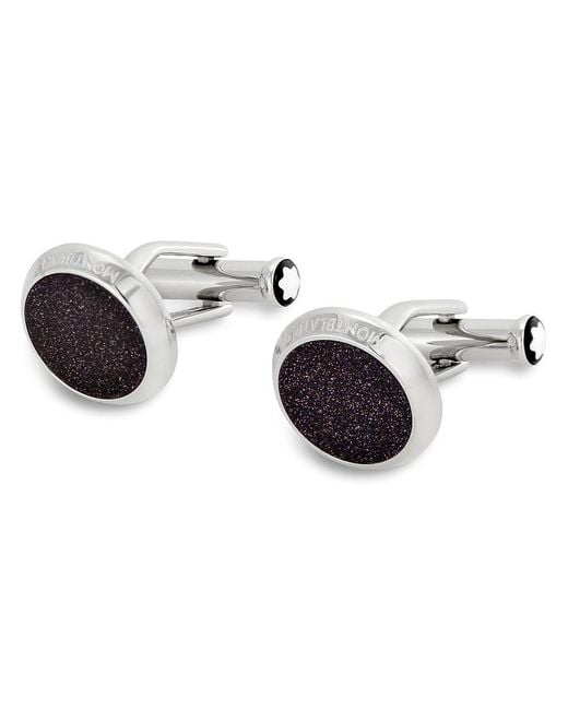 Montblanc Metallic Stainless Steel Cuff Links 112906 for men