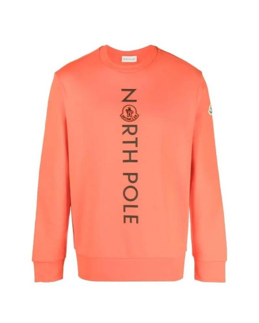 Moncler Pink Printed Motif Cotton Sweatshirt for men