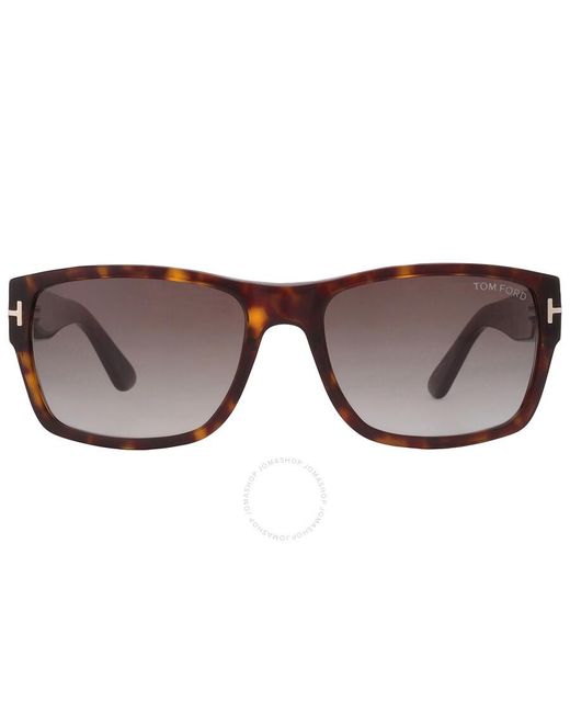 Tom Ford Brown Mason Smoke Gradient Rectangular Sunglasses Ft0445 52b 56 for men