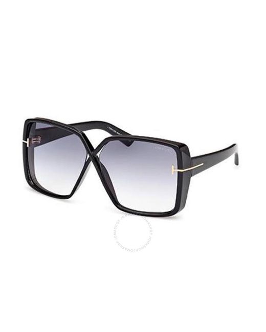 Tom Ford Blue Yvonne Smoke Gradient Butterfly Sunglasses Ft1117 01b 63