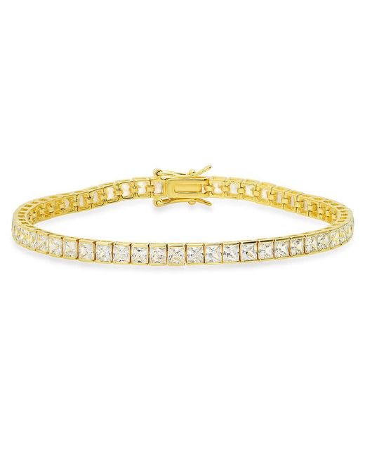 Kylie Harper Metallic 14K Over Princess-Cut Cubic Zirconia Cz Tennis Bracelet