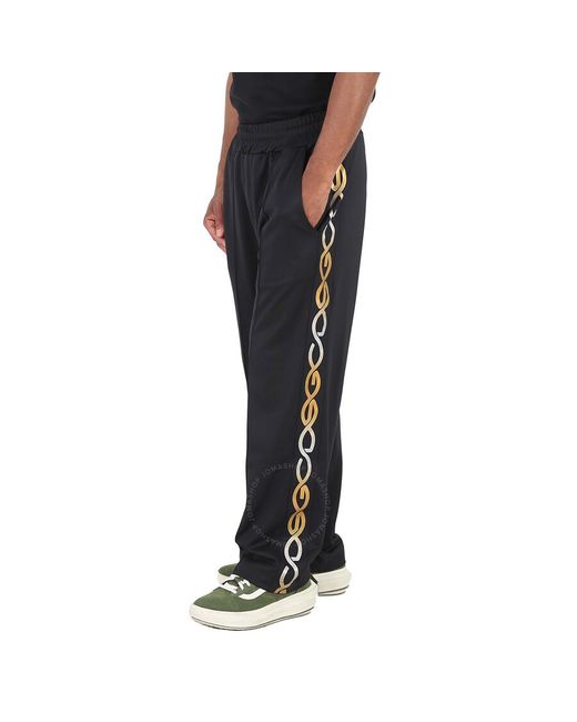 Gcds Black Reflective Print Relaxed Fittrack Pants for men