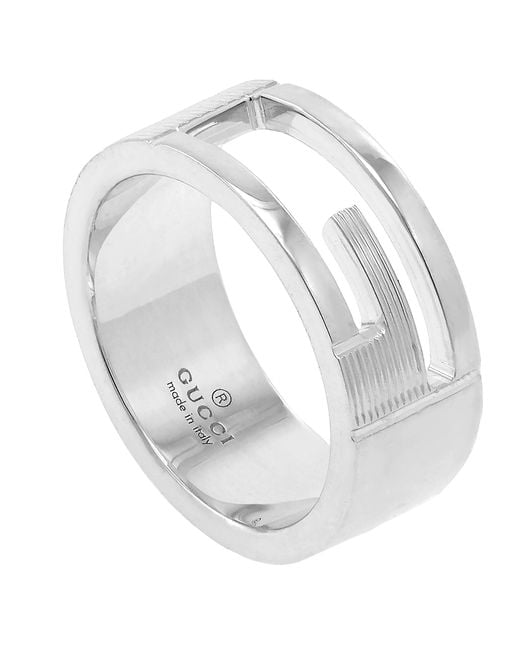 Gucci White Branded Sterling Sterling Band Ring Ybc032661001017
