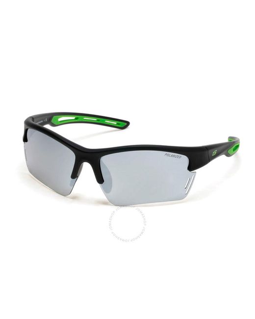 Skechers Green Polarized Smoke Mirror Wrap Sunglasses Se5155 02c 69 for men