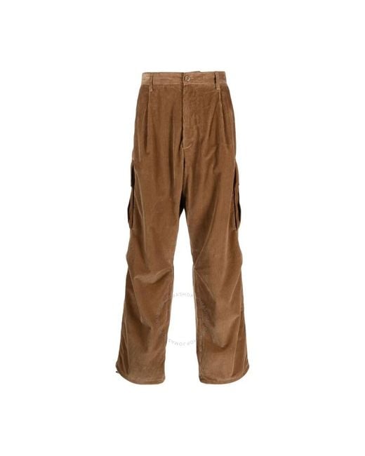 Moncler Brown Corduroy Wide-Leg Trousers, Brand Size 48 Us for men