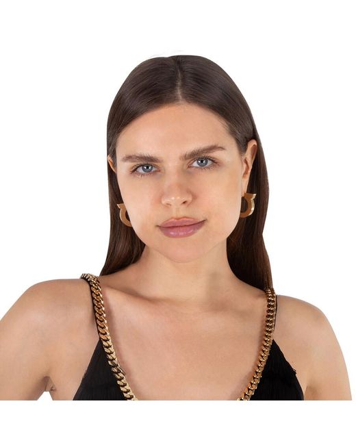 Ferragamo Metallic Gancini Logo-Engraved Earrings