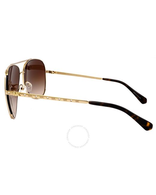 Michael Kors Brown Smoke Gradient Pilot Sunglasses Mk1101b 101413 60