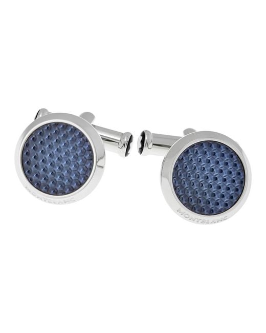 Montblanc Blue Meisterstuck Stainless Steel Cufflinks for men