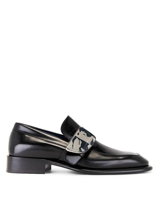 Burberry Black Equestrian Knight Shield Loafers for men
