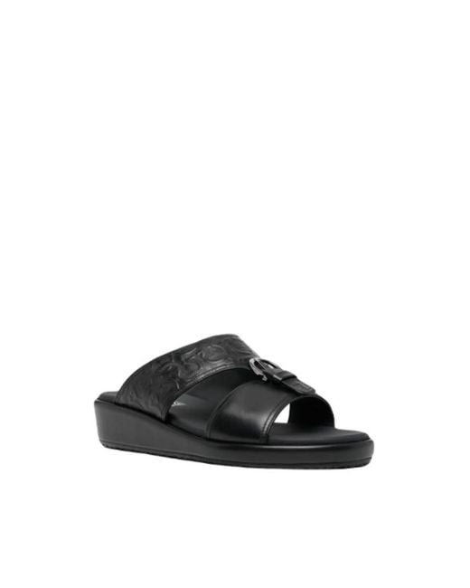Ferragamo Black Murray Sandals for men