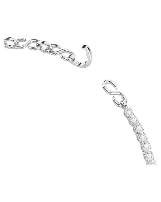 Swarovski Metallic Matrix S-Shape Rhodium Plated Necklace for men