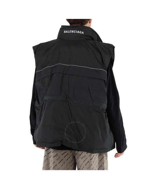 Balenciaga Black Cypress Logo-Print Wrap Puffer Vest, Brand Size 1 for men