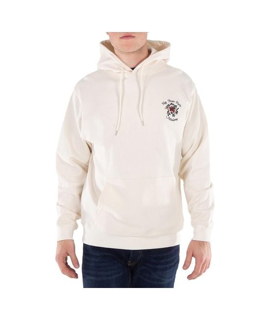 Drole de Monsieur White Cream Slogan Fleurs Le Hoodie for men