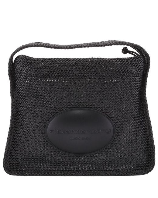 T By Alexander Wang Black Large Ryan Raffia Effect Shoulder Bag